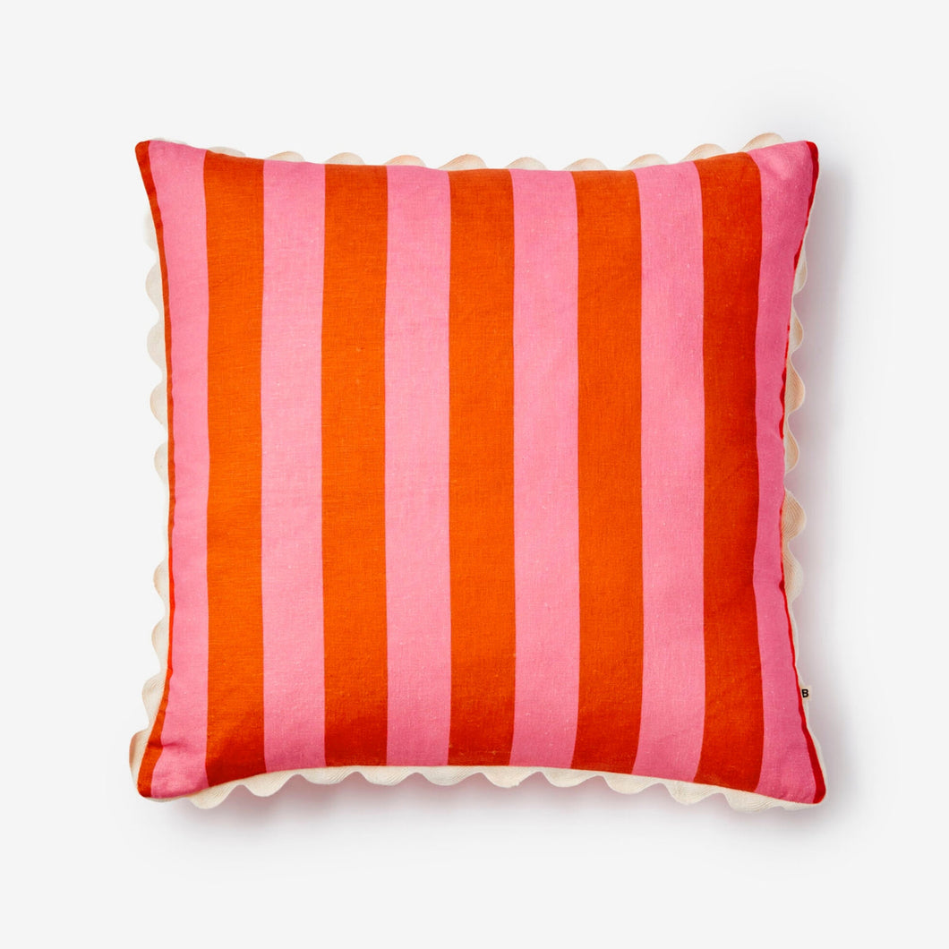 BONNIE & NEIL - 60CM CUSHION - BOLD STRIPE SORBET
