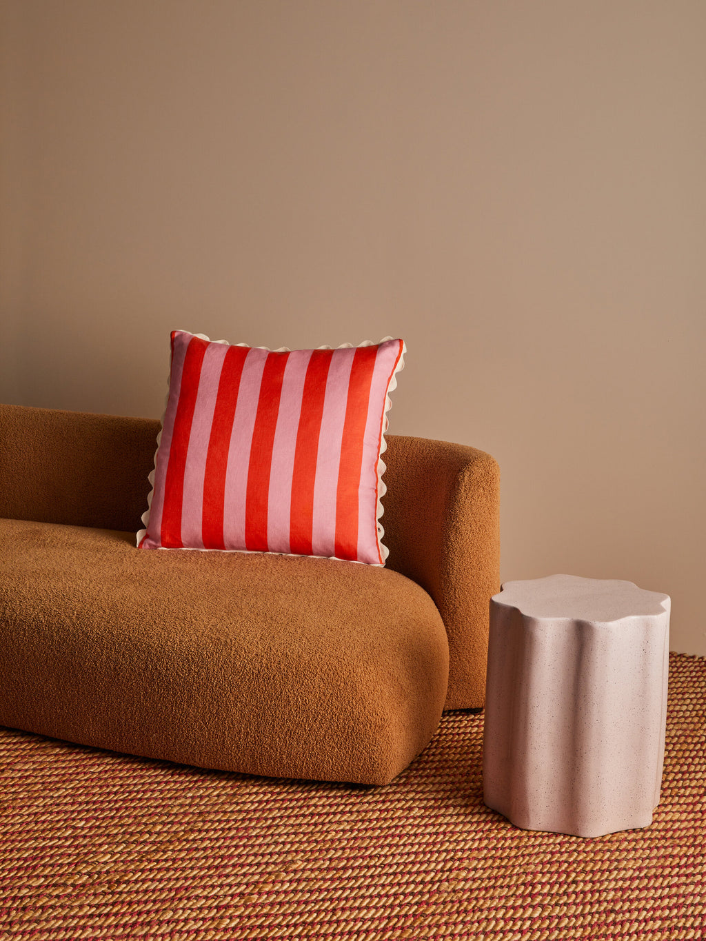 BONNIE & NEIL - 60CM CUSHION - BOLD STRIPE SORBET