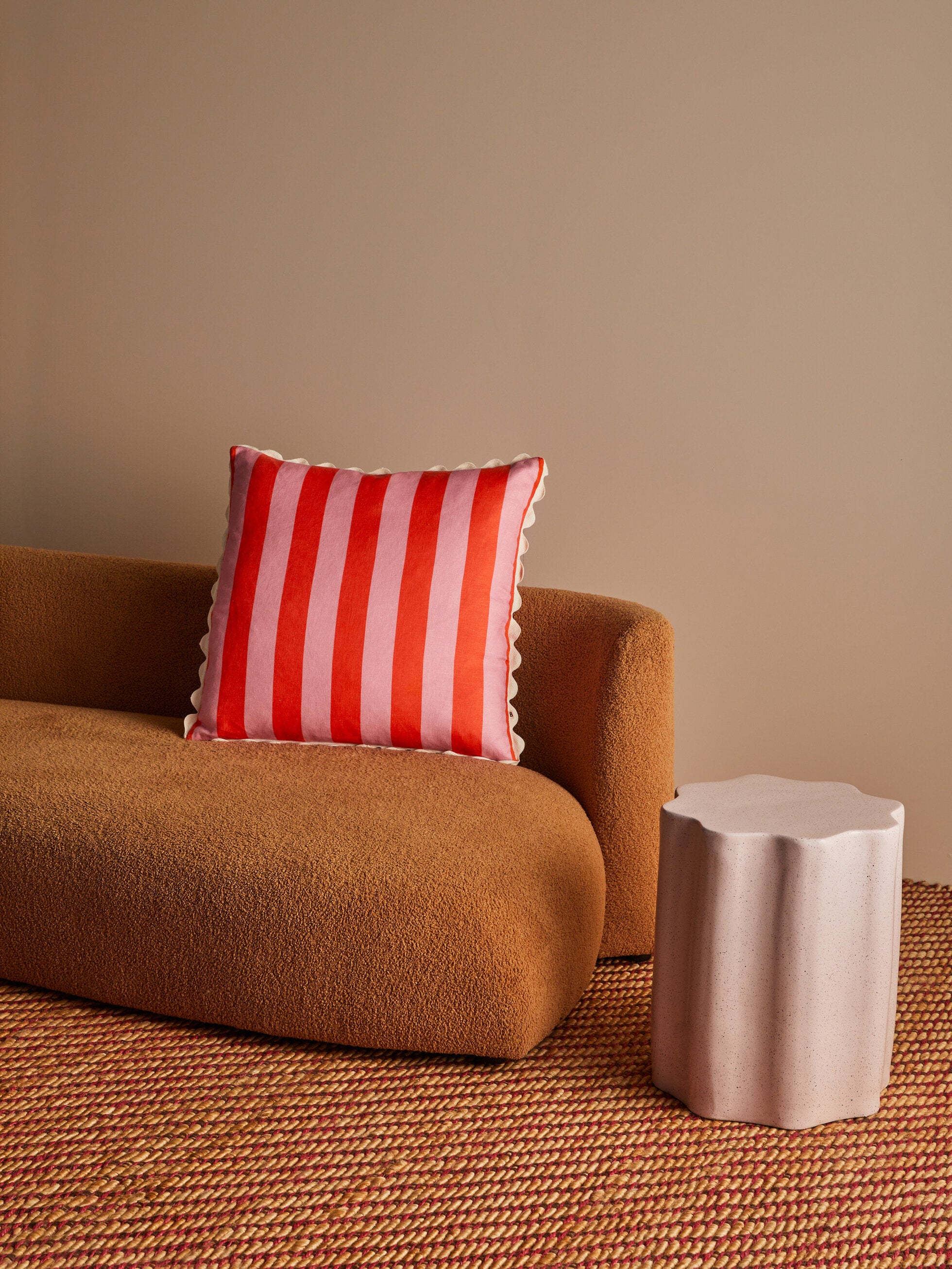 BONNIE & NEIL - 60CM CUSHION - BOLD STRIPE SORBET