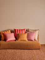 BONNIE & NEIL - 60CM CUSHION - BOLD STRIPE SORBET