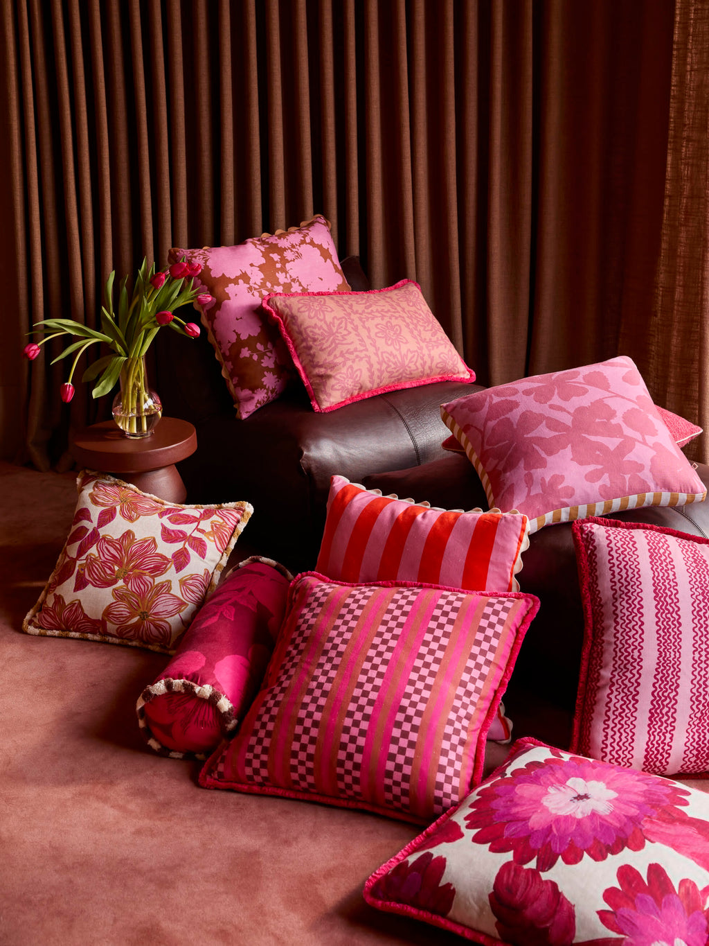 BONNIE & NEIL - 60CM CUSHION - BOLD STRIPE SORBET