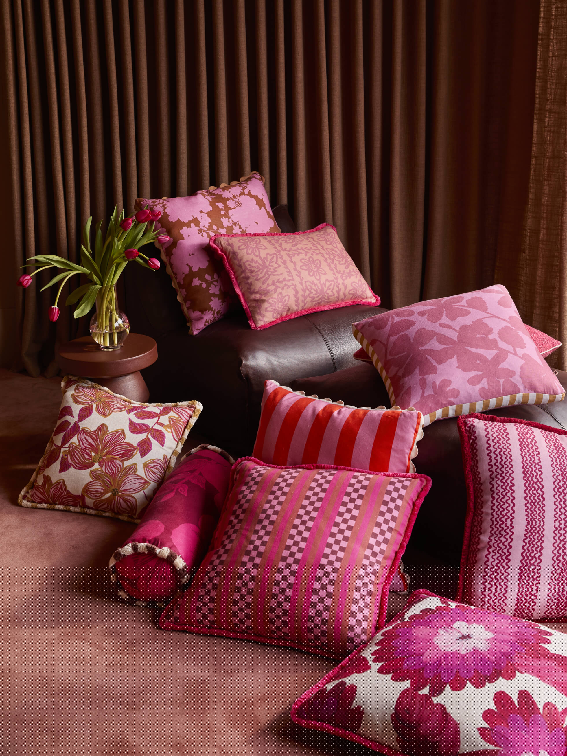BONNIE & NEIL - 60CM CUSHION - BOLD STRIPE SORBET