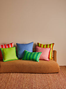 BONNIE & NEIL - 60CM CUSHION - BOLD STRIPE LIME