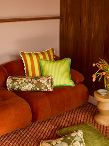 BONNIE & NEIL - 60CM CUSHION - BOLD STRIPE LIME