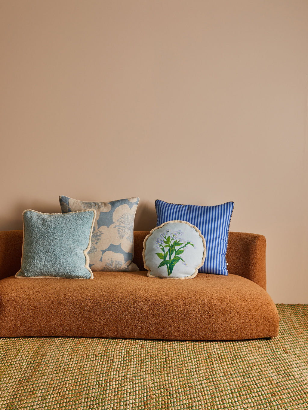 BONNIE & NEIL - 60CM CUSHION - PINSTRIPE BLUE