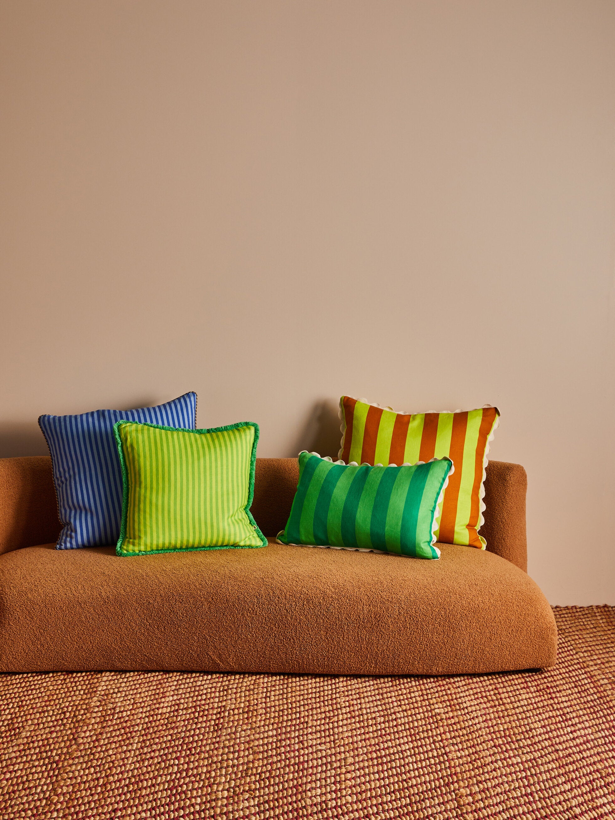 BONNIE & NEIL - 60CM CUSHION - PINSTRIPE BLUE