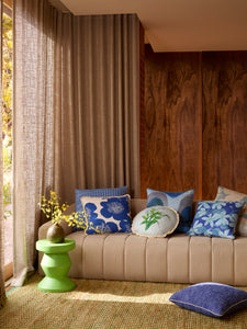 BONNIE & NEIL - 60CM CUSHION - PINSTRIPE BLUE