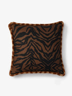 BONNIE & NEIL - ZEBRA LINEN CUSHION 60CM - CHOCOLATE