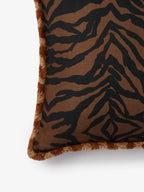 BONNIE & NEIL - ZEBRA LINEN CUSHION 60CM - CHOCOLATE