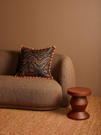 BONNIE & NEIL - ZEBRA LINEN CUSHION 60CM - CHOCOLATE