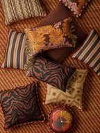 BONNIE & NEIL - ZEBRA LINEN CUSHION 60CM - CHOCOLATE