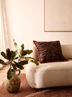 BONNIE & NEIL - ZEBRA LINEN CUSHION 60CM - CHOCOLATE