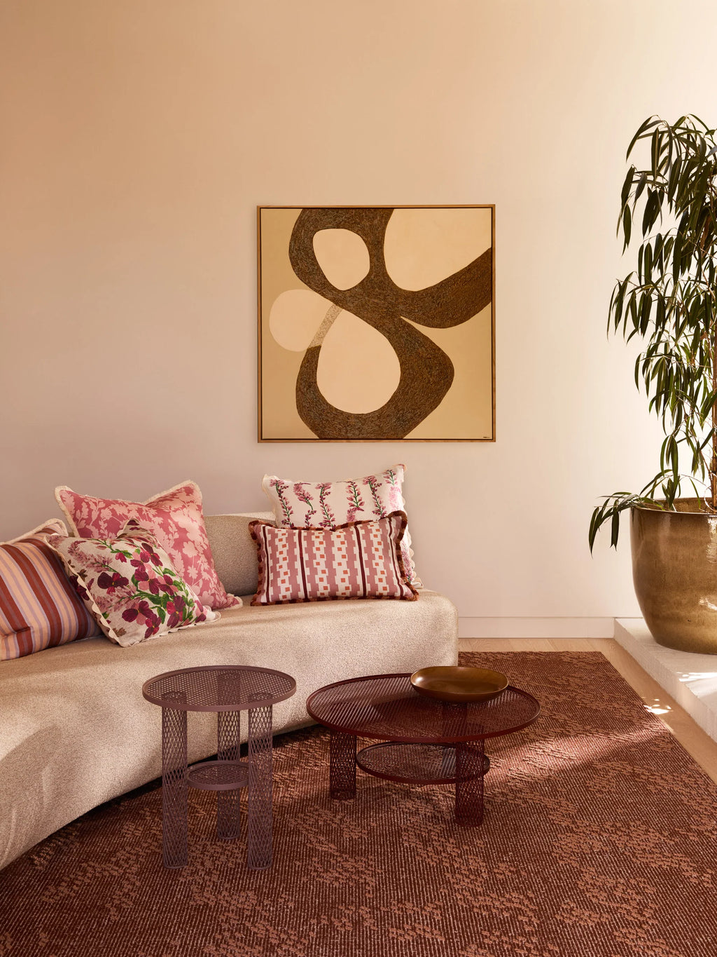 BONNIE & NEIL - PENNY LINEN CUSHION 60CM - PINK