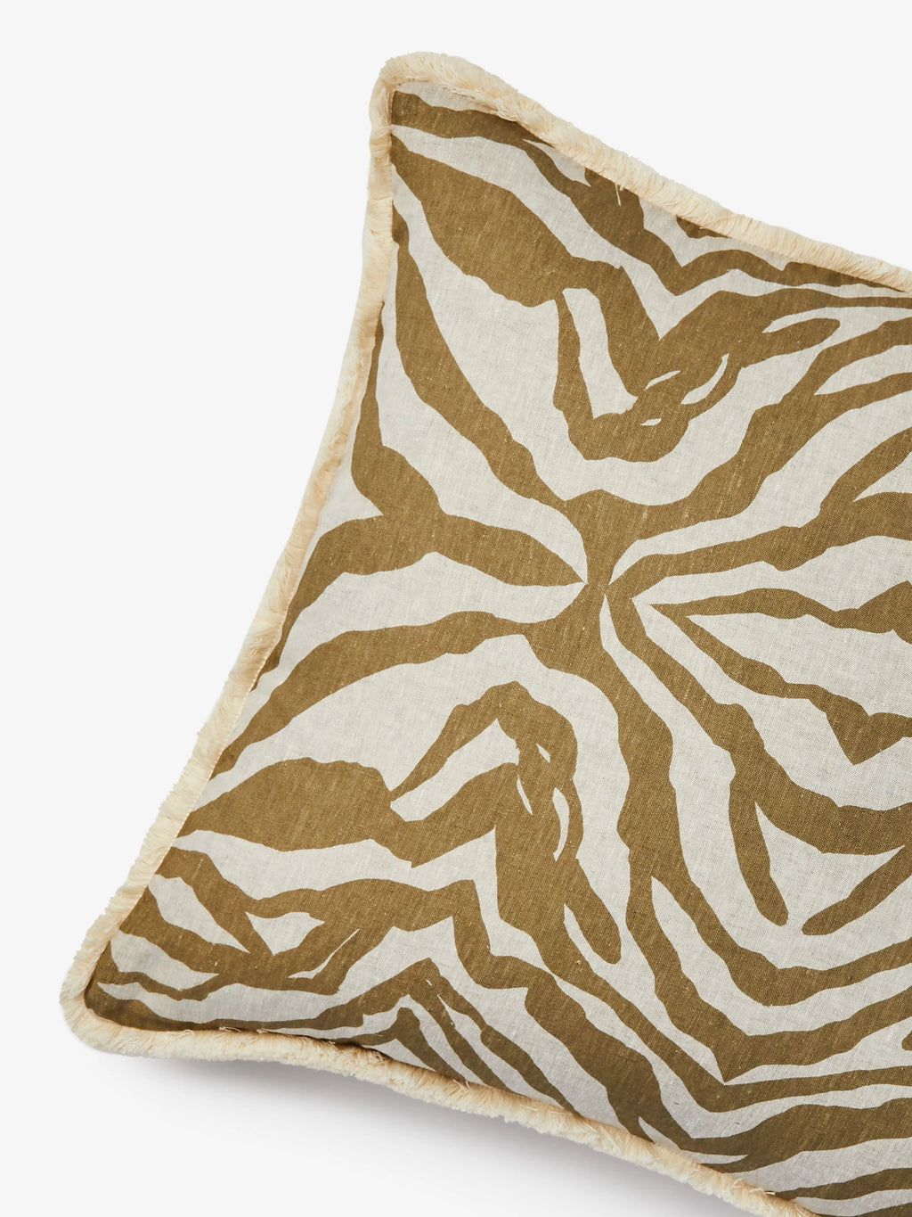 BONNIE & NEIL - ZEBRA LINEN CUSHION 60CM - OLIVE