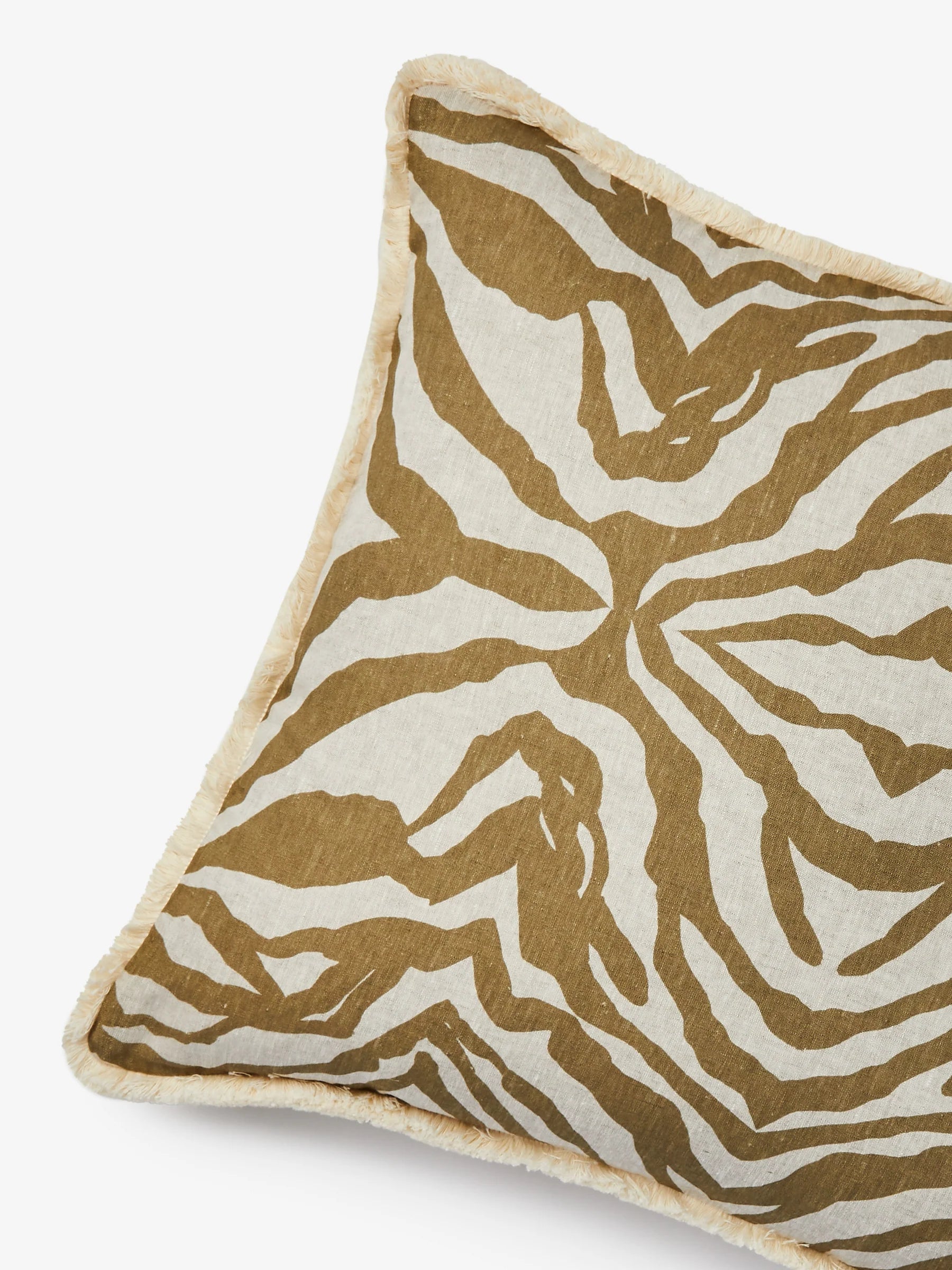 BONNIE & NEIL - ZEBRA LINEN CUSHION 60CM - OLIVE