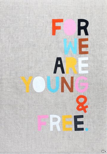 RACHEL CASTLE - ART TEATOWEL - YOUNG AND FREE