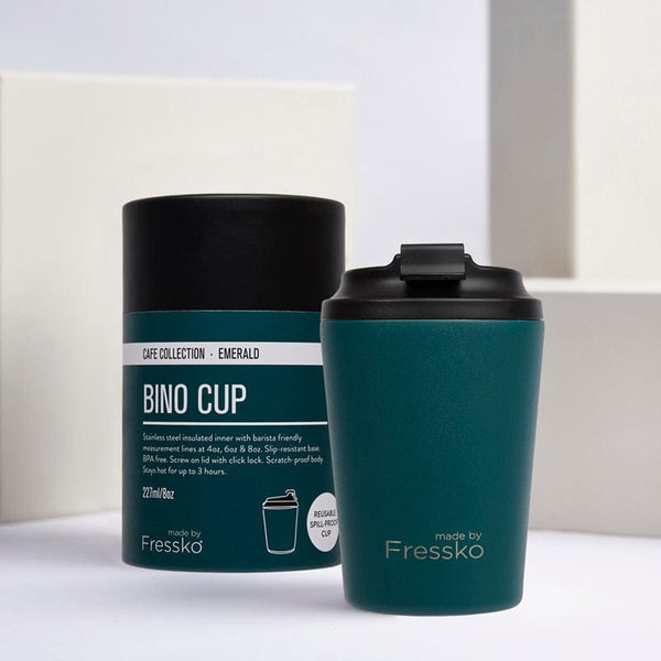 MADE BY FRESSKO - BINO REUSABLE COFFEE CUP 227ML/8OZ - EMERALD