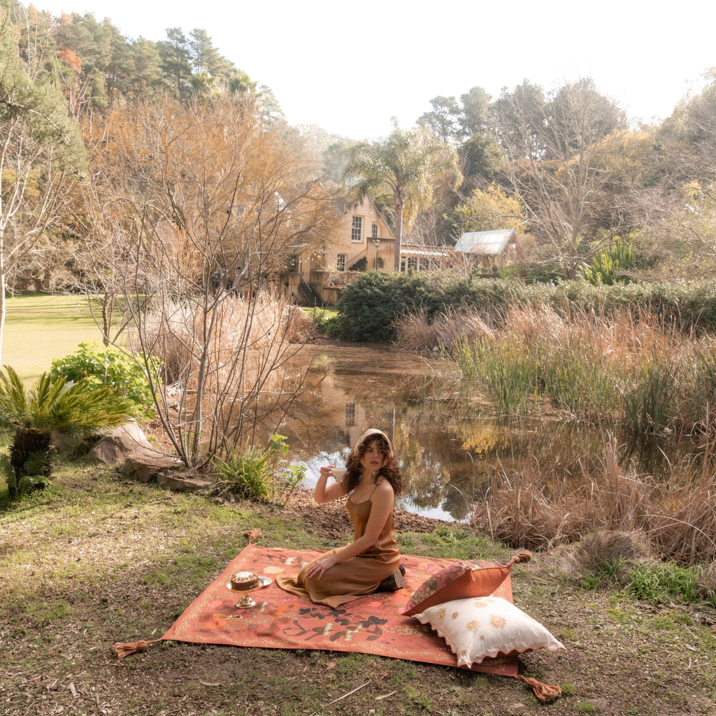 WANDERING FOLK - FLOURISH PICNIC RUG - SIENNA