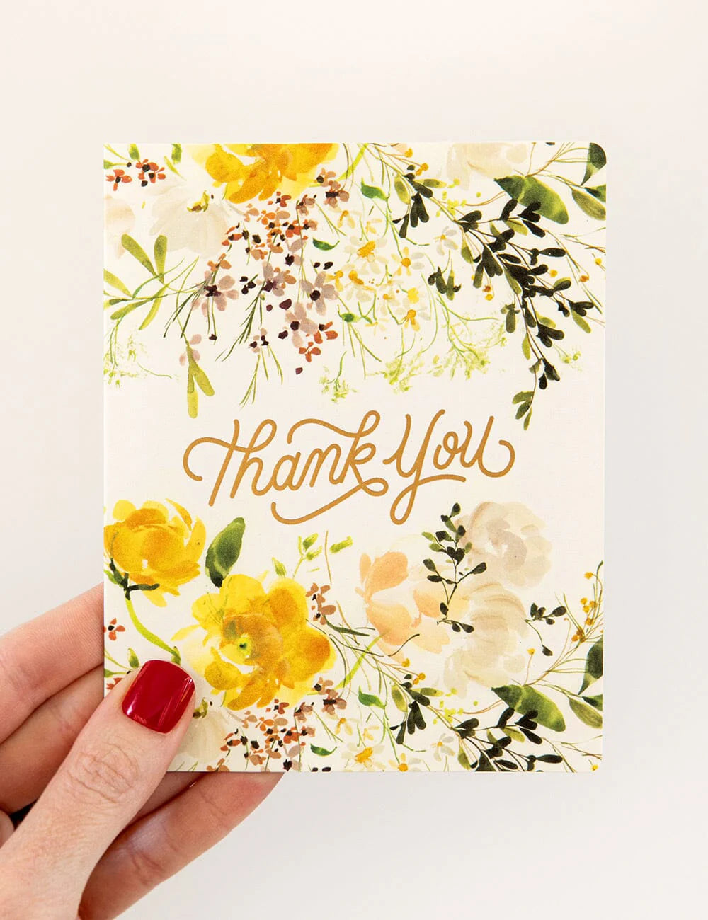 BESPOKE LETTERPRESS - 6 PACK THANK YOU GREETING CARD BOXSET - RANUNCULUS STUDY