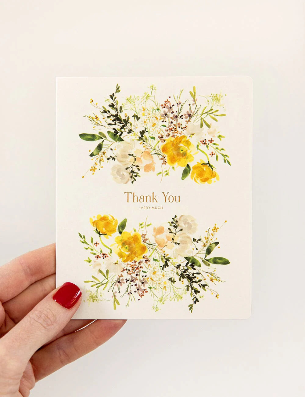 BESPOKE LETTERPRESS - 6 PACK THANK YOU GREETING CARD BOXSET - RANUNCULUS STUDY