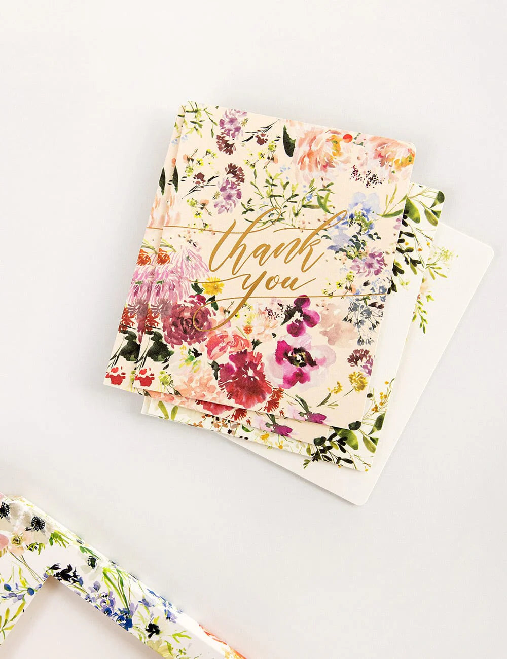 BESPOKE LETTERPRESS - 6 PACK THANK YOU GREETING CARD BOXSET - RANUNCULUS STUDY