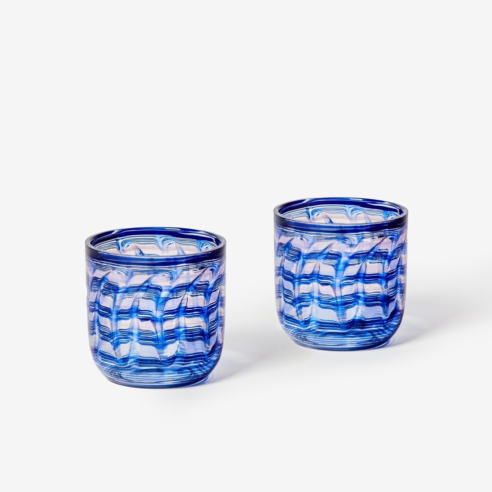 BONNIE & NEIL - WATERCOLOUR TUMBLERS SET/2 - BLUE