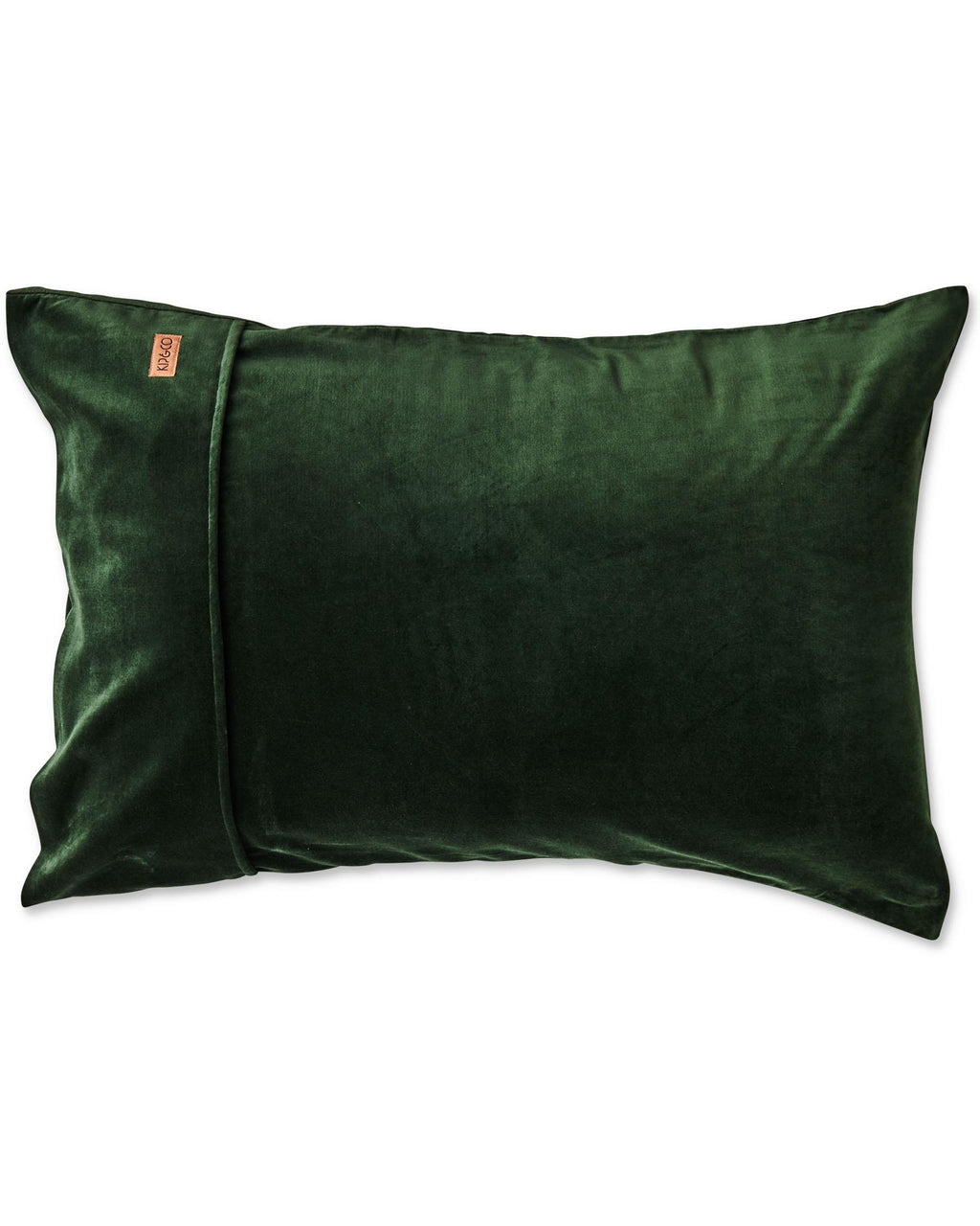 KIP & CO -  2P STD VELVET PILLOW CASE SET - KOMBU GREEN