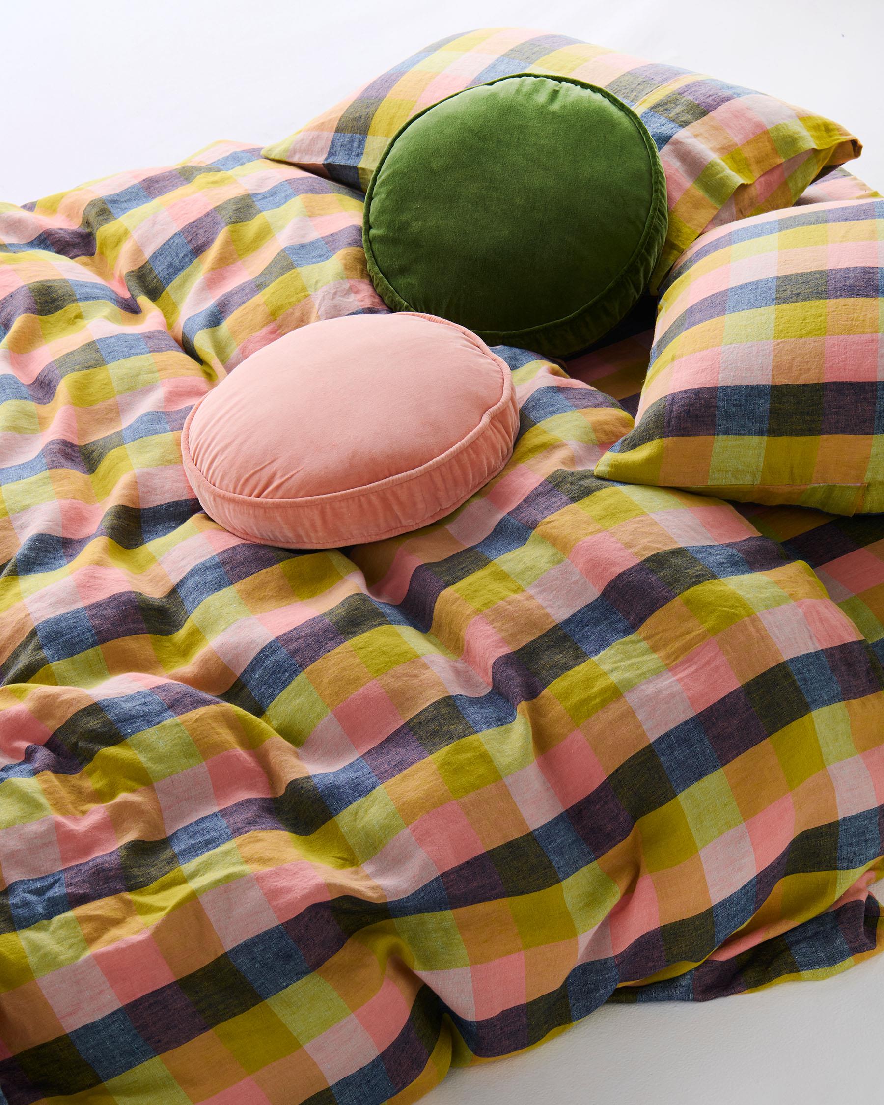 KIP & CO - VELVET PEA CUSHION - CAMPSITE