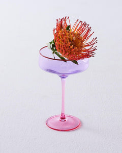 KIP & CO - COLOUR BLOCK MARGARITA GLASS 2P SET - LILAC