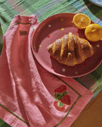 KIP & CO - EMBROIDERED LINEN 4P NAPKIN SET - BERRY BLISS