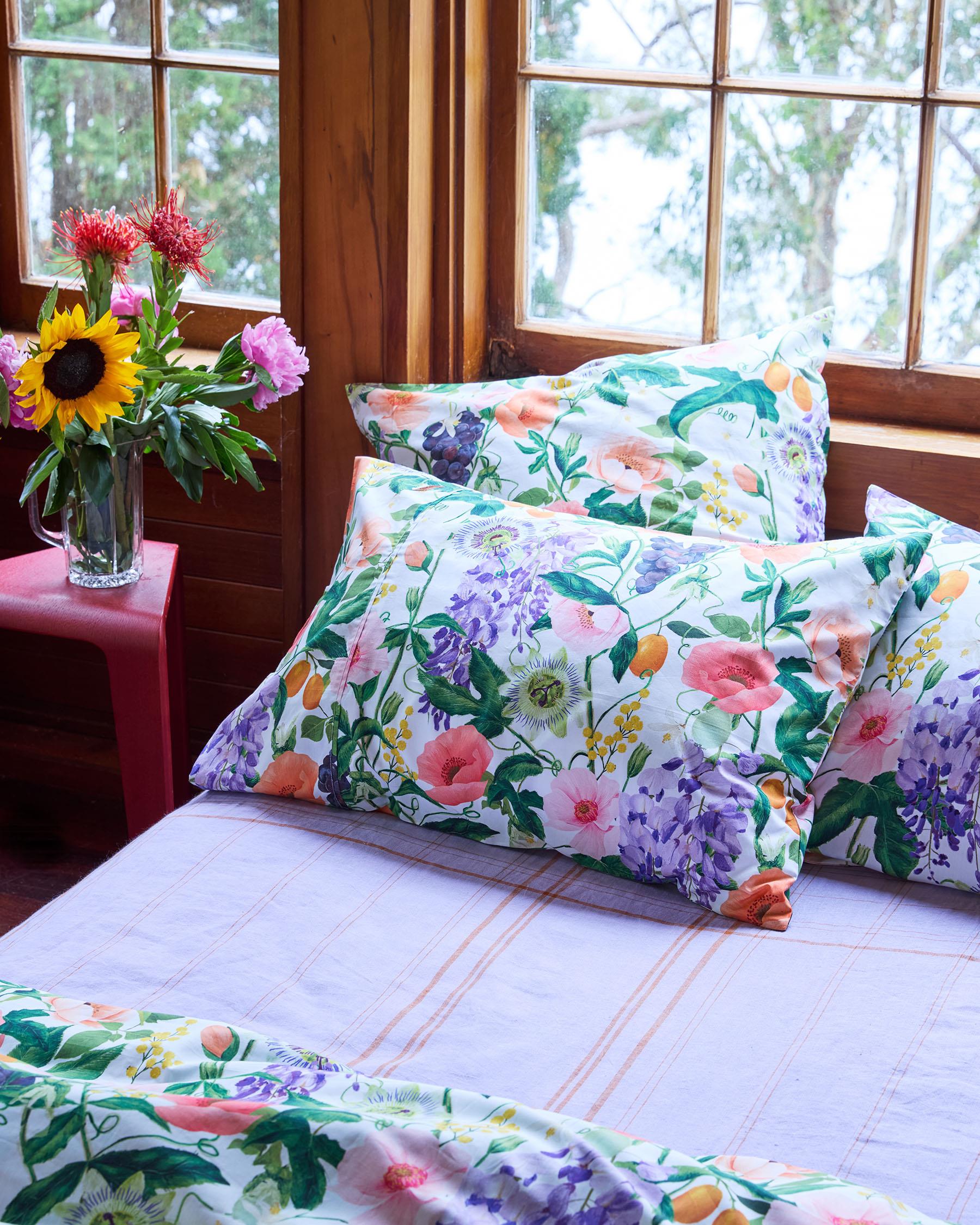 KIP & CO - ORGANIC COTTON PILLOWCASES 2P STD SET - SPRING IN AIR