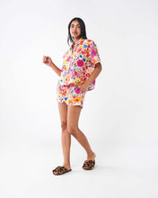 Load image into Gallery viewer, KIP &amp; CO - ORGANIC COTTON SHORT SLEEVE SHIRT &amp; SHORT PYJAMA SET - FIELD OF DREAMS IN COLOUR
