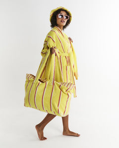 KIP & CO - TERRY OVERSIZED BEACH BAG - PINA COLADA STRIPE