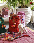 KIP & CO - VELVET SANTA SACK - RED