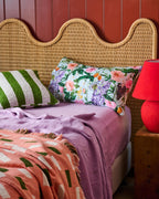 KIP & CO - REVERSIBLE LINEN QUILTED PILLOWCASES 2P STD - SPRING IN THE AIR