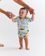 KIP & CO - ORGANIC COTTON SHORT ROMPER - REEF LIFE