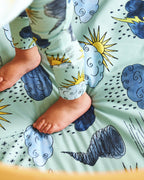 KIP & CO - ORGANIC LONG SLEEVE ZIP ROMPER - WEATHER REPORT