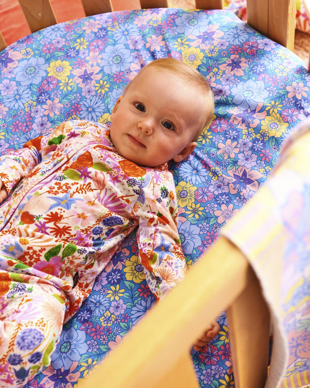 KIP & CO - ORGANIC LONG SLEEVE ZIP ROMPER - MEANDERING MEADOW