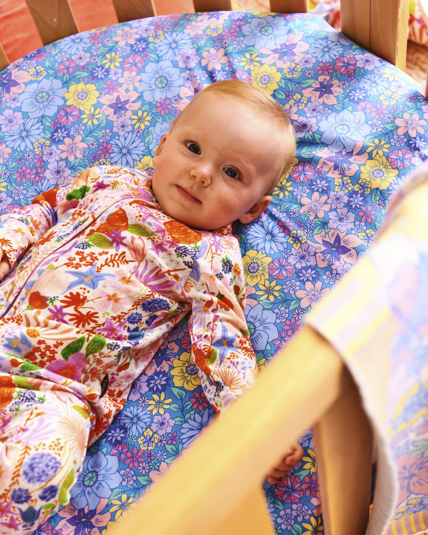 KIP & CO - ORGANIC LONG SLEEVE ZIP ROMPER - MEANDERING MEADOW