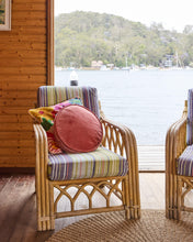 Load image into Gallery viewer, KIP &amp; CO - VELVET PEA CUSHION - PEACH PIE
