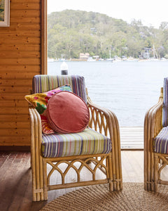 KIP & CO - VELVET PEA CUSHION - PEACH PIE