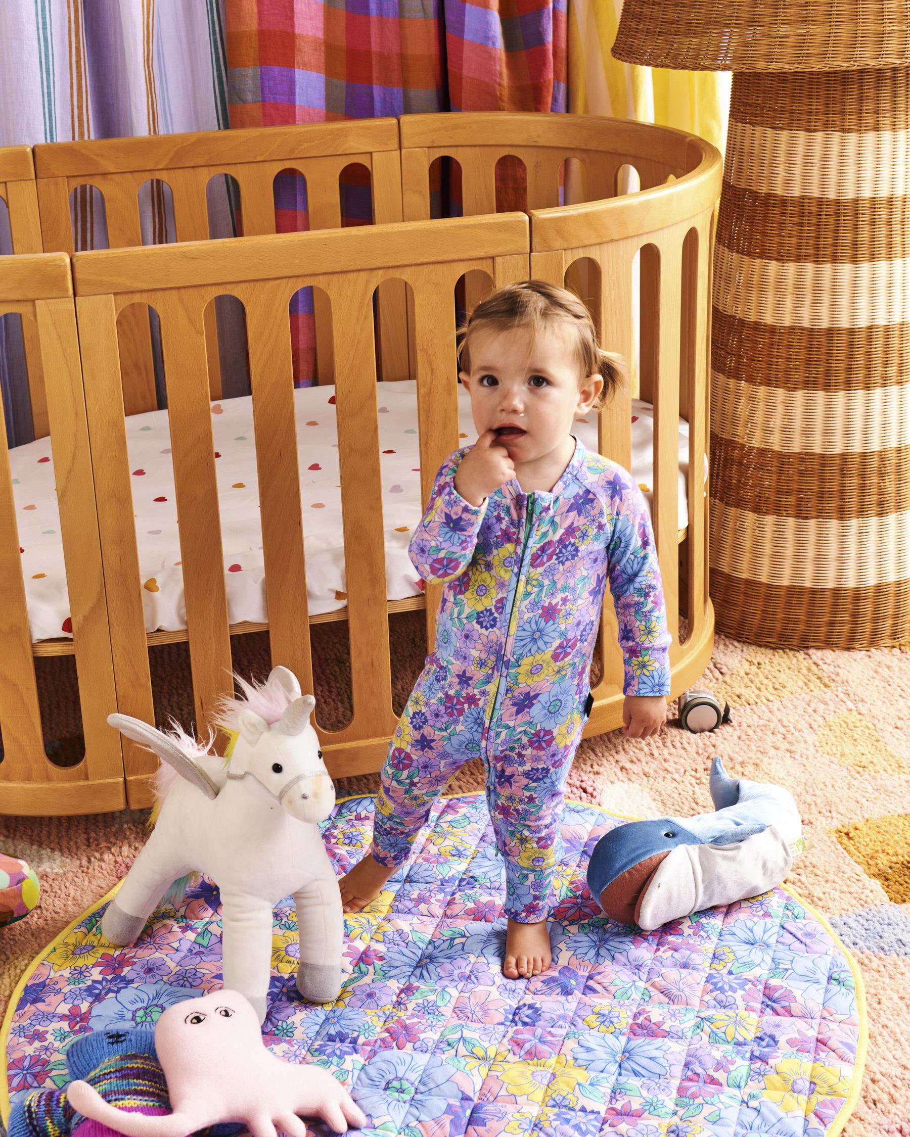KIP & CO - ORGANIC LONG SLEEVE ZIP ROMPER - BUNCH OF FUN