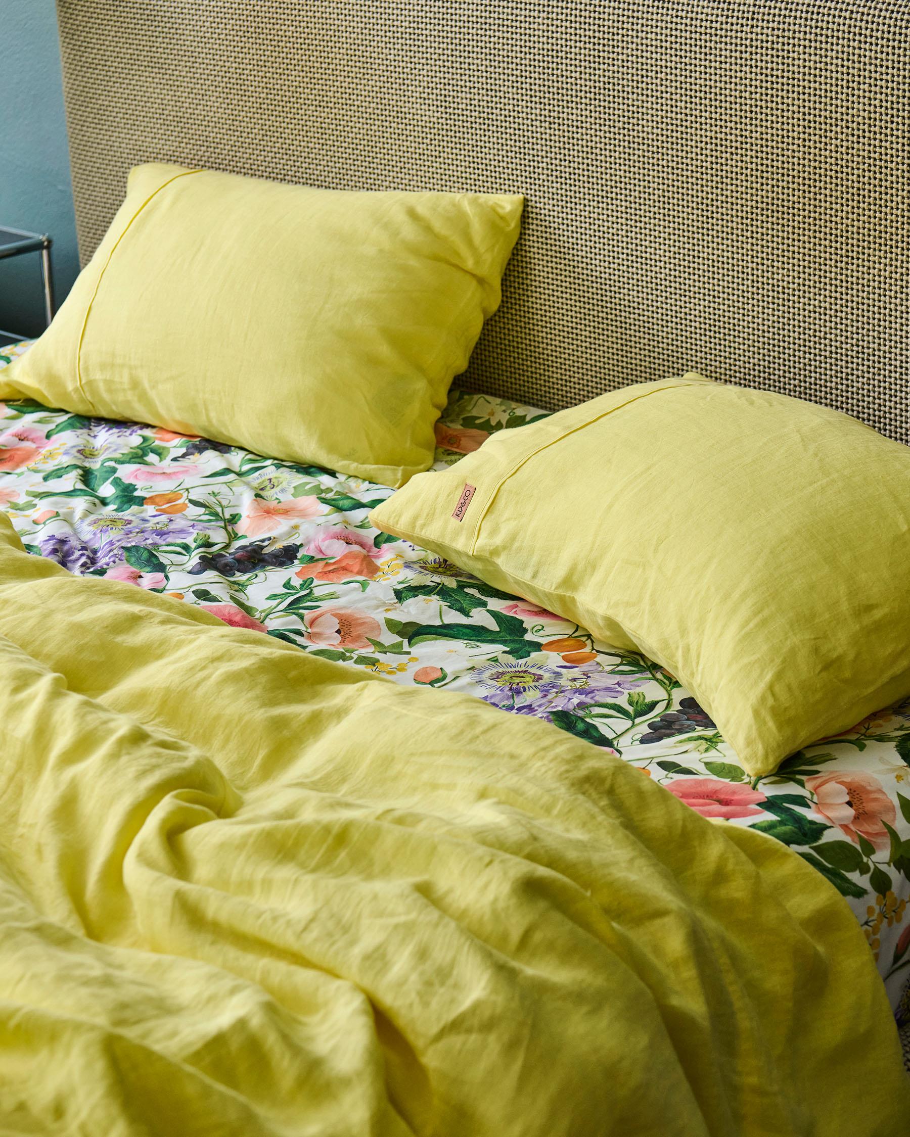 KIP & CO - LINEN PILLOWCASES 2P STD - LEMON BUTTER