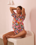 KIP & CO - ADULT ORGANIC COTTON SHORT SLEEVE SHIRT & SHORT PYJAMA SET - FOLLOW THE SUN