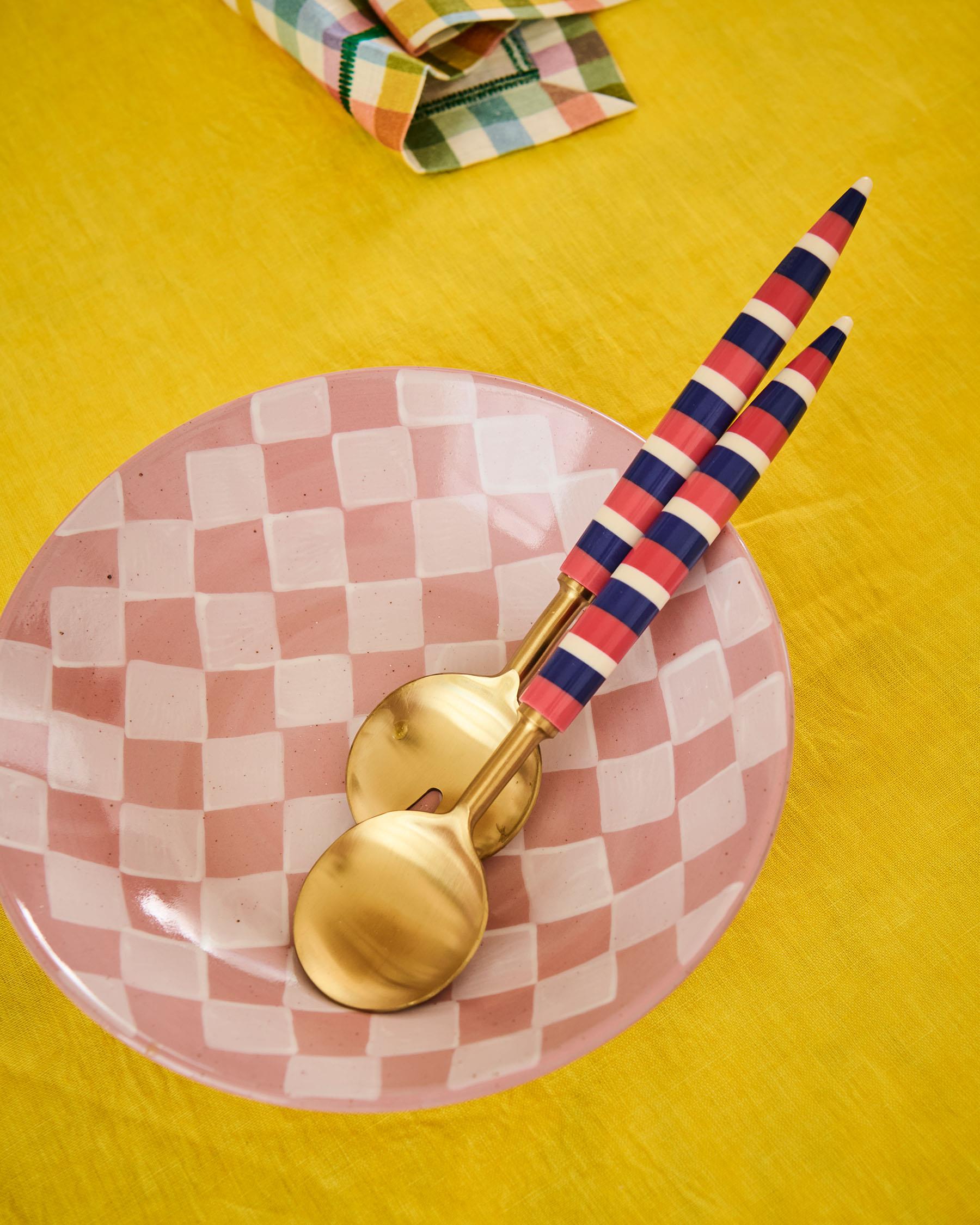 KIP & CO - BRASSERIE SALAD SERVERS - CRETE STRIPE