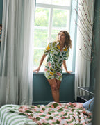 KIP & CO - ADULT ORGANIC COTTON SHORT SLEEVE SHIRT & SHORT PYJAMA SET - WANDER