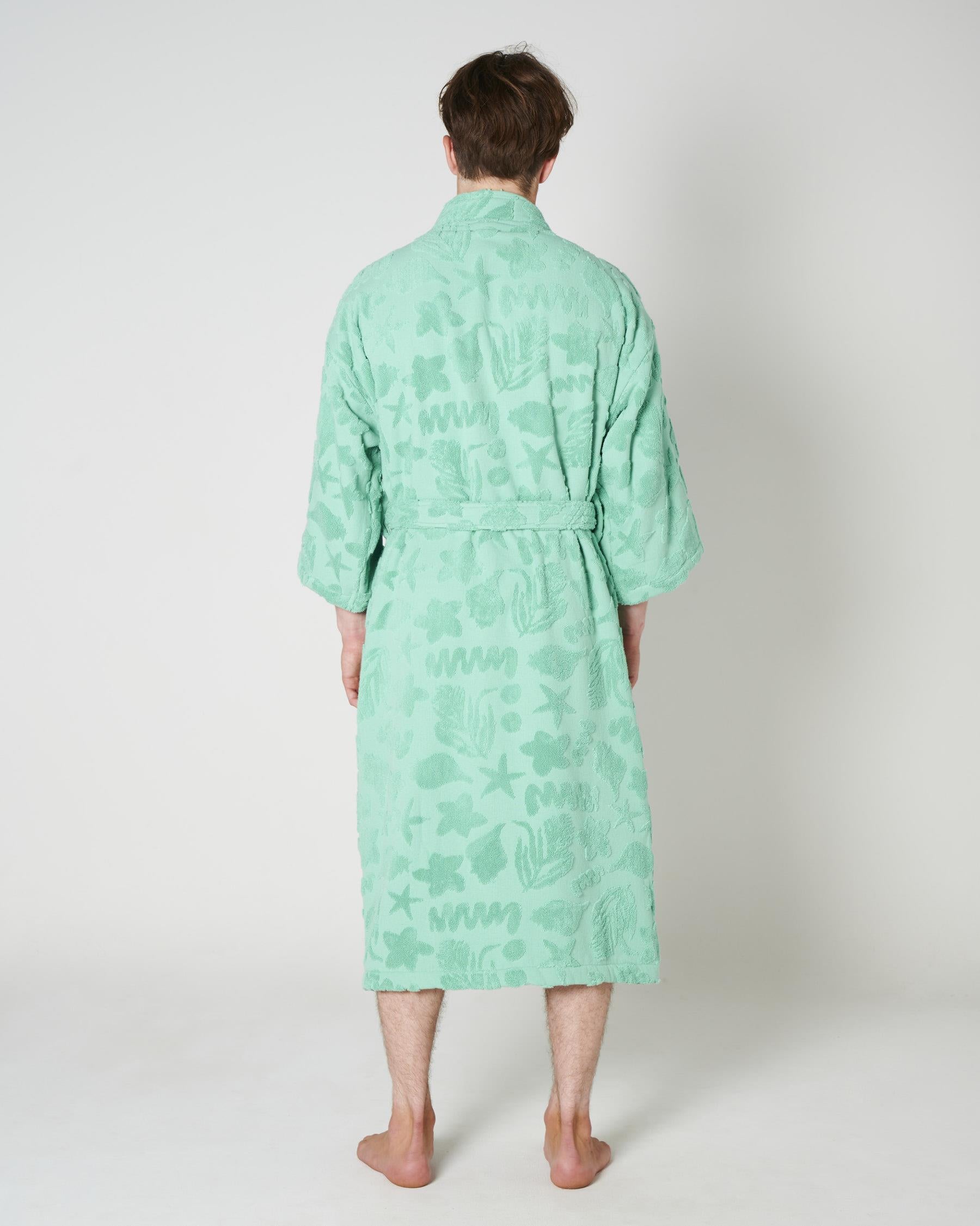 KIP & CO - S/M TERRY BATH ROBE - JADE ROCK POOL