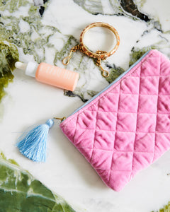 KIP & CO - VELVET COSMETIC PURSE - CANDY CRUSH