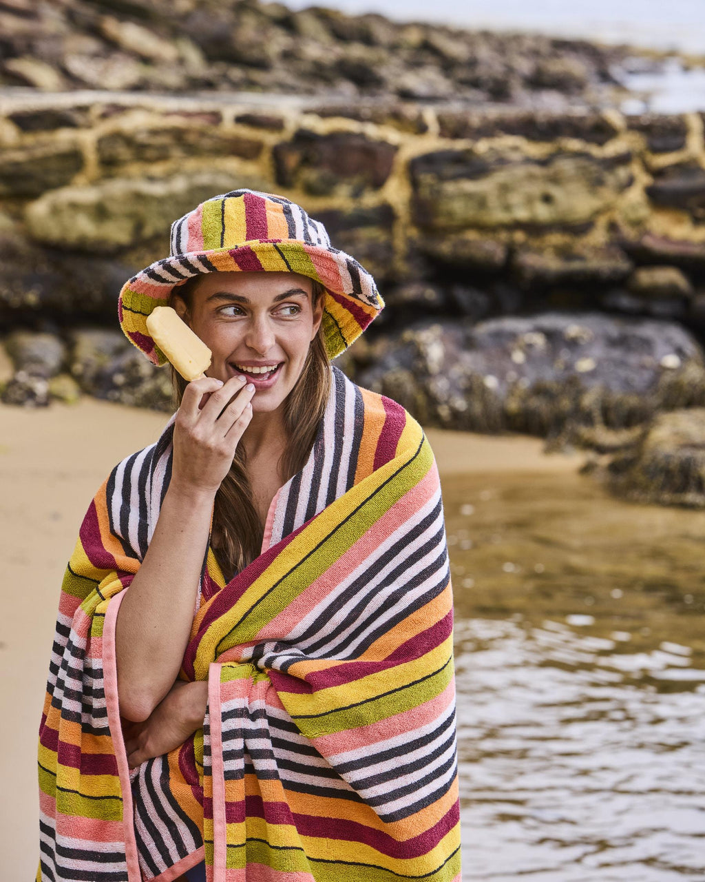 KIP & CO - TERRY BEACH TOWEL - CASABLANCA STRIPE