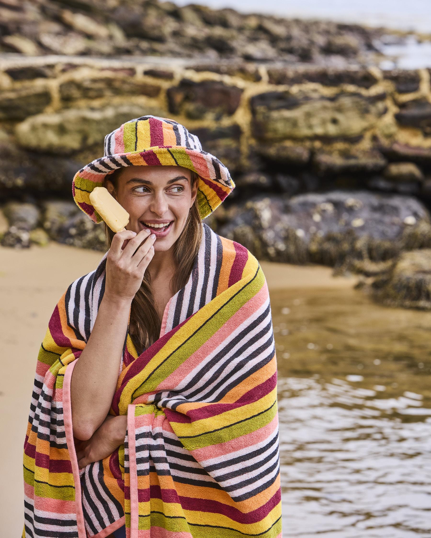 KIP & CO - TERRY BEACH TOWEL - CASABLANCA STRIPE